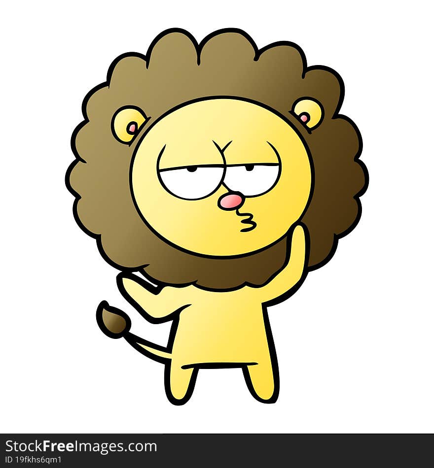 cartoon tired lion. cartoon tired lion