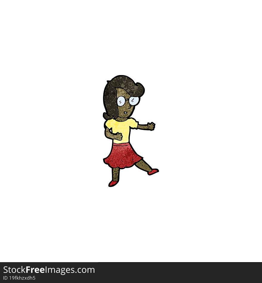 cartoon woman with spectacles