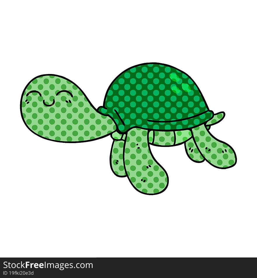 quirky comic book style cartoon turtle