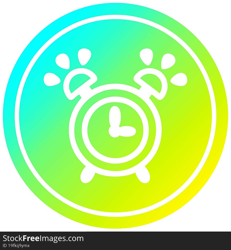 Ringing Alarm Clock Circular In Cold Gradient Spectrum