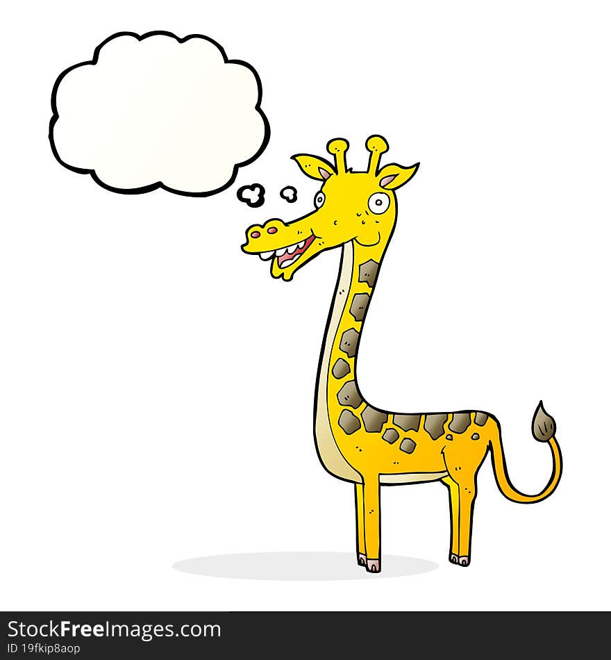 cartoon giraffe with thought bubble