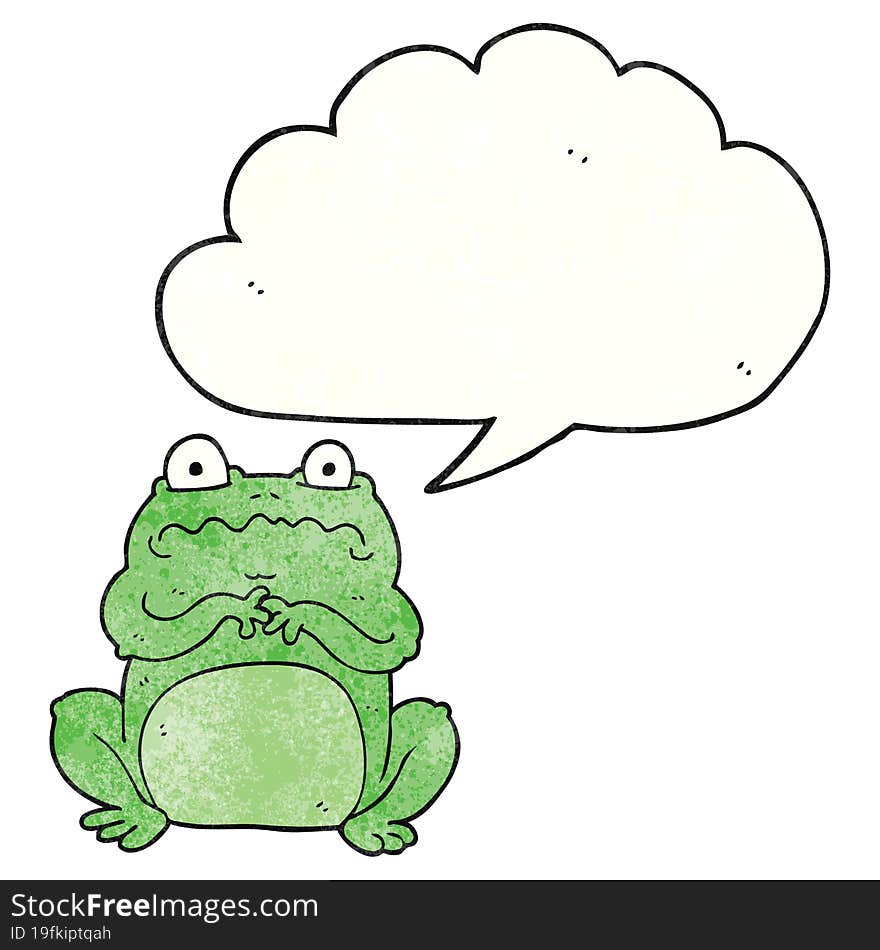 speech bubble textured cartoon funny frog