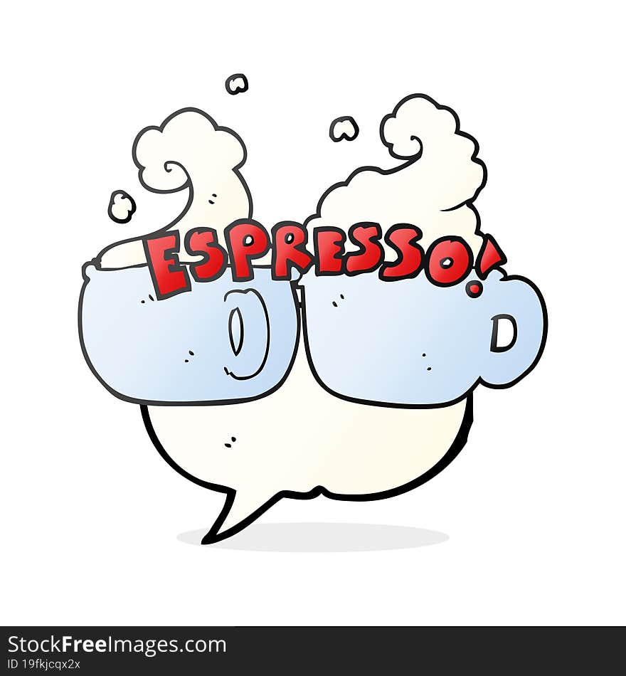 freehand drawn speech bubble cartoon espresso