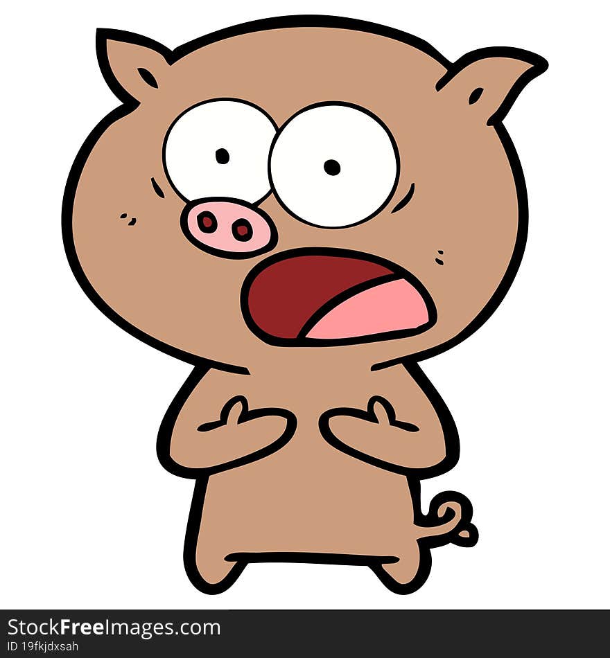 cartoon pig shouting. cartoon pig shouting