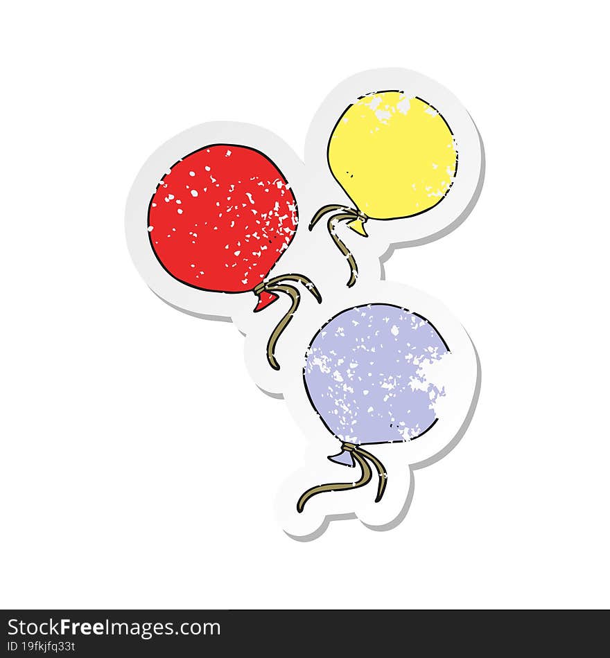 retro distressed sticker of a cartoon balloons