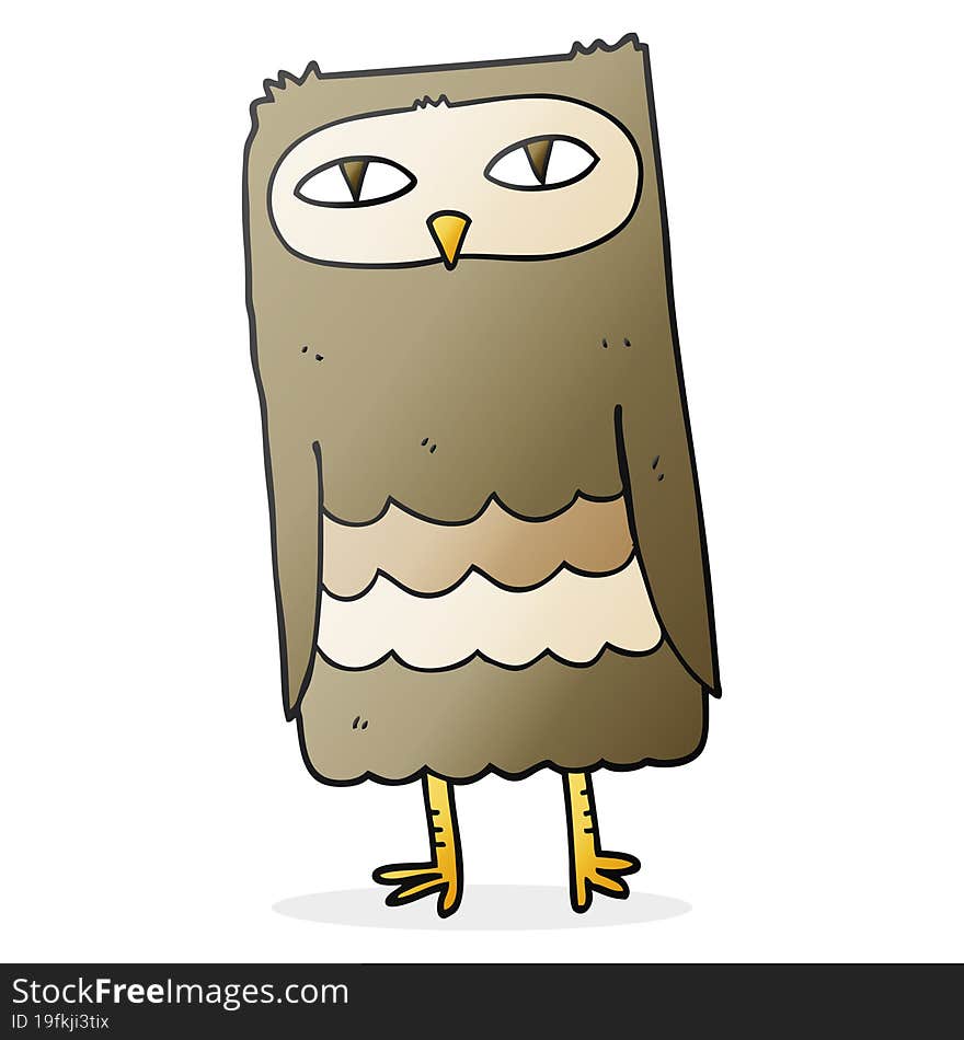 freehand drawn cartoon owl