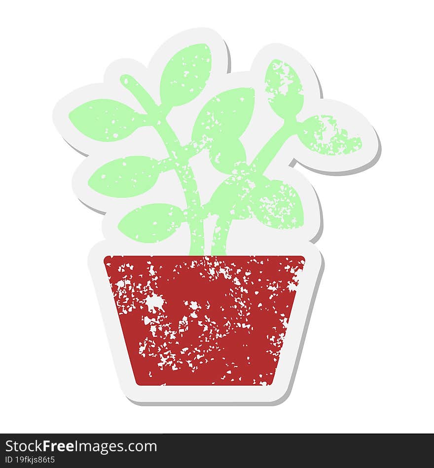 peaceful house plant grunge sticker