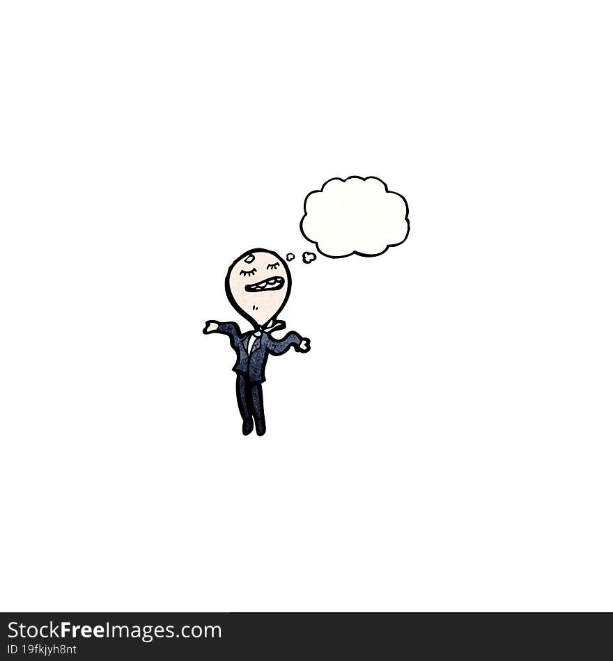 cartoon balloon head businessman