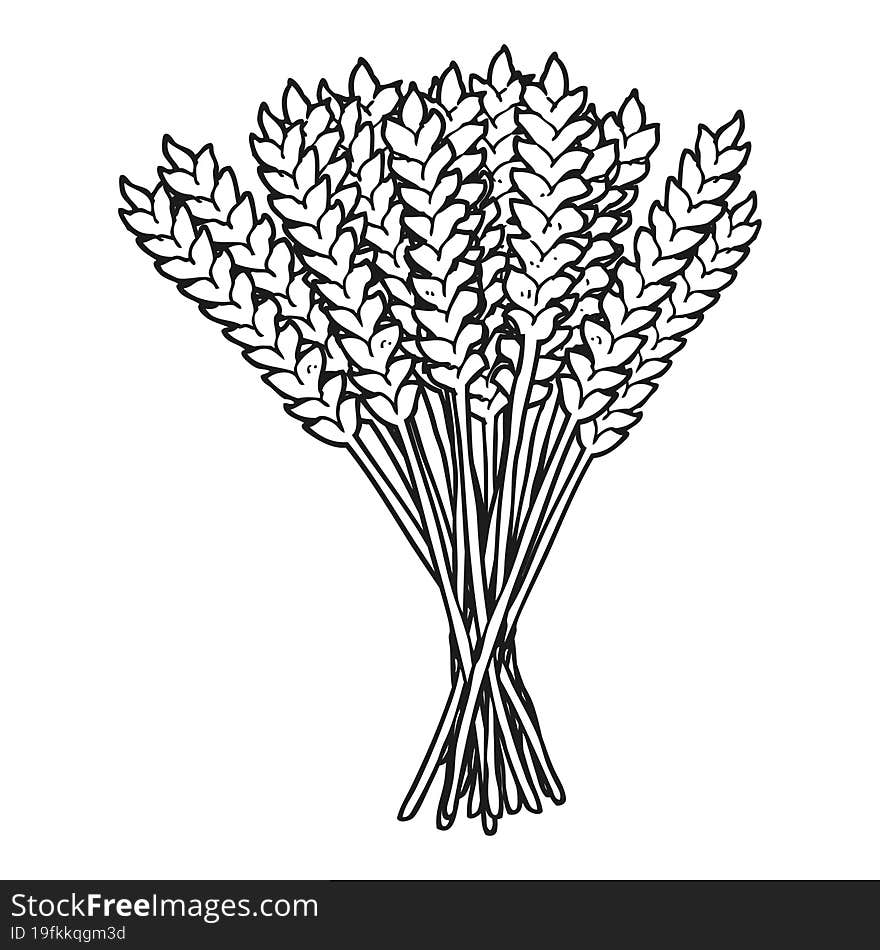 black and white cartoon wheat