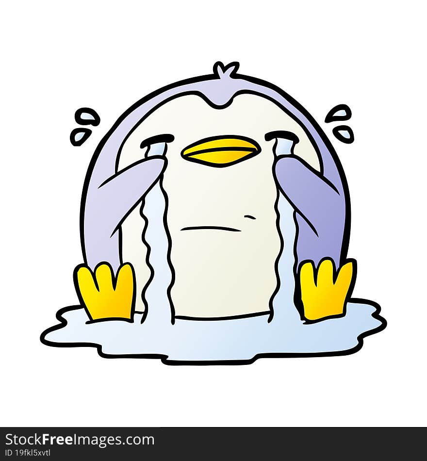 cartoon crying penguin. cartoon crying penguin