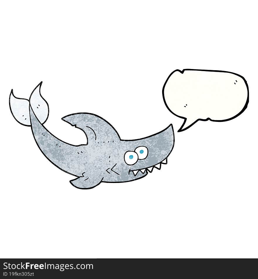 speech bubble textured cartoon shark