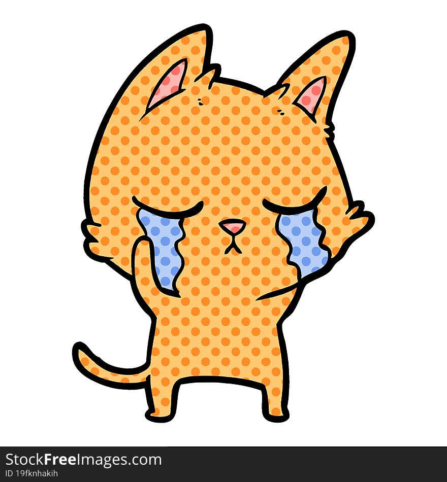 crying cartoon cat. crying cartoon cat