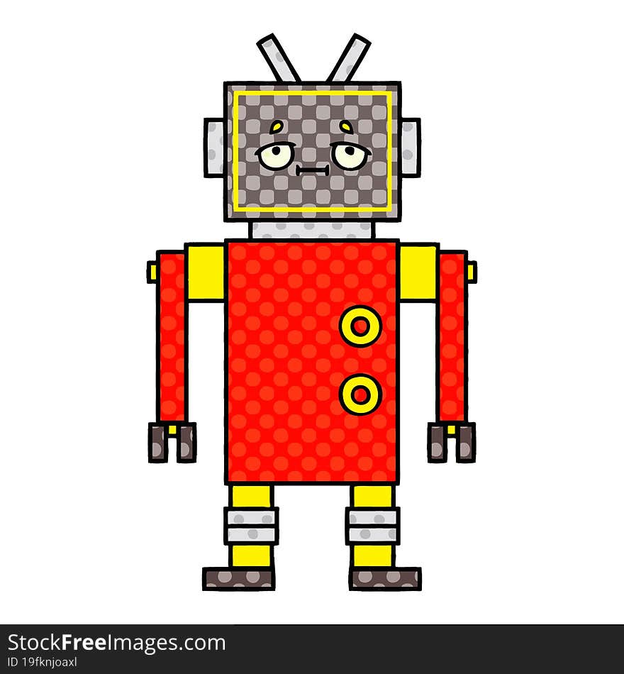 Comic Book Style Cartoon Robot