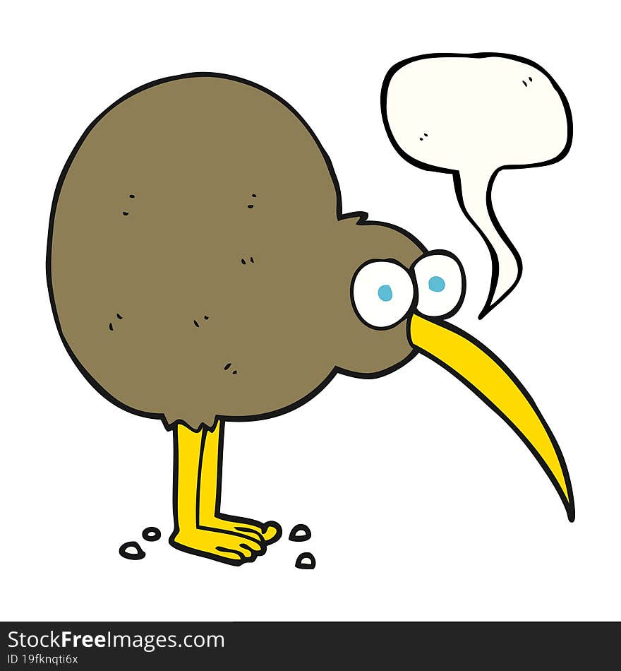 Speech Bubble Cartoon Kiwi