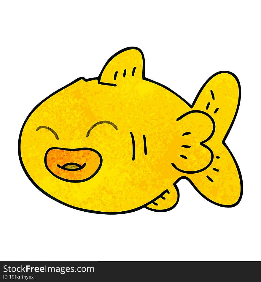 hand drawn quirky cartoon fish. hand drawn quirky cartoon fish