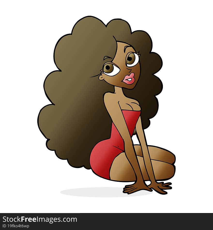 cartoon pretty woman