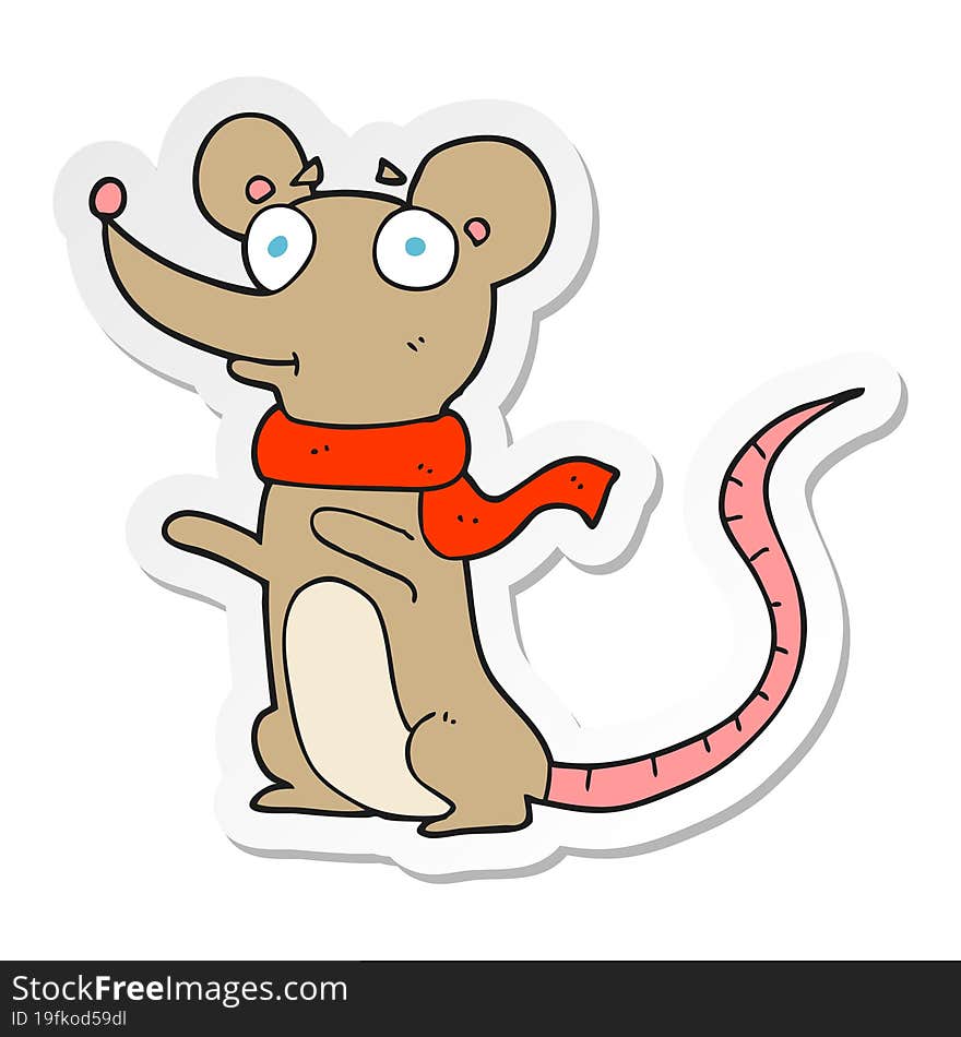 sticker of a cartoon mouse