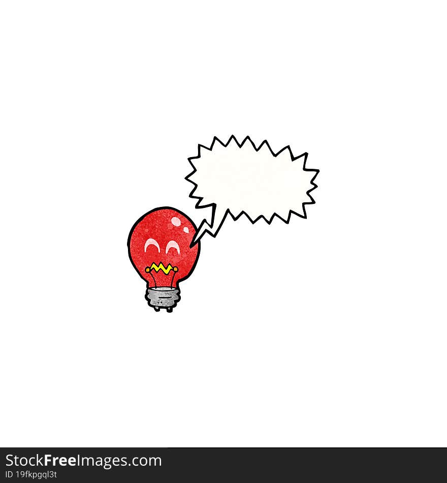 cartoon red light bulb