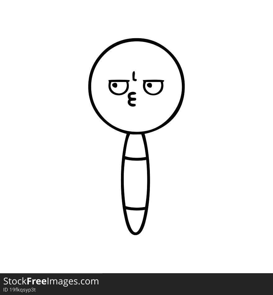 Line Drawing Cartoon Magnifying Glass