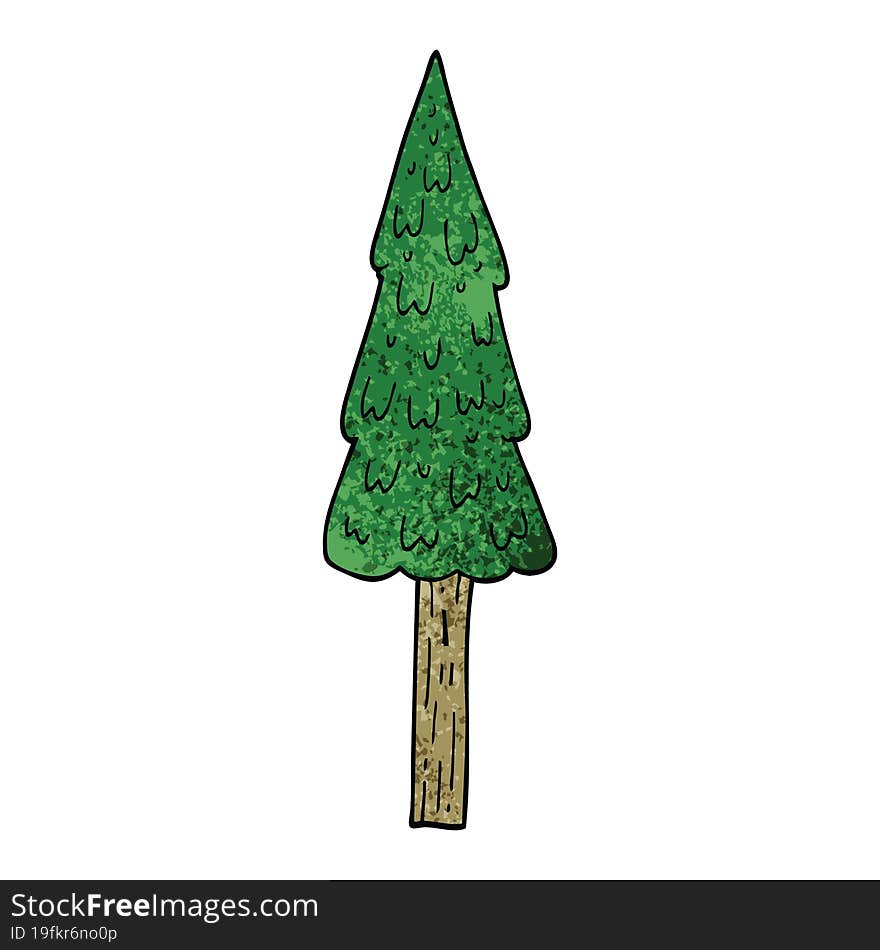 Cartoon Doodle Pine Trees