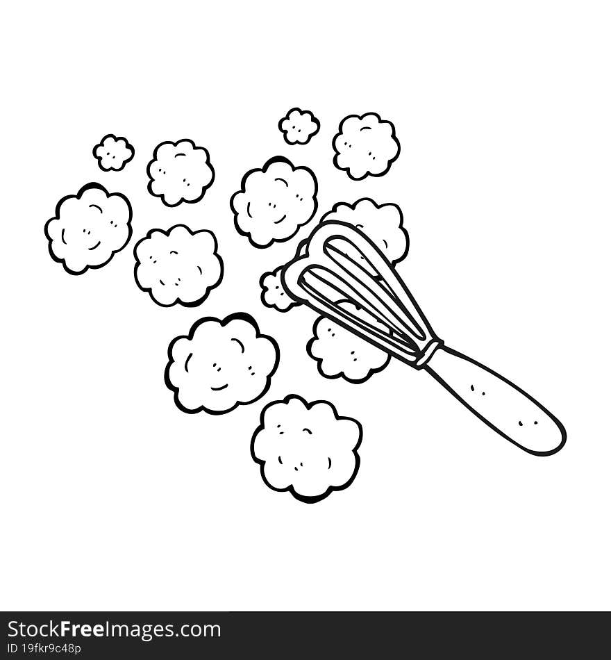 Black And White Cartoon Whisk