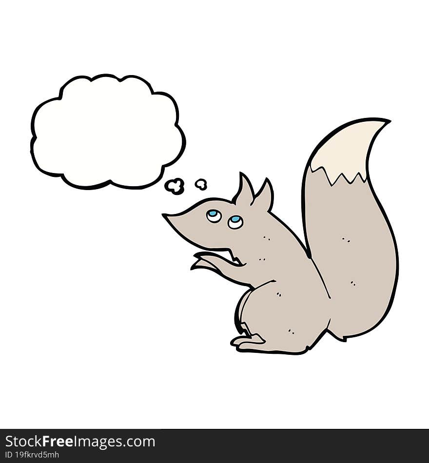 cartoon squirrel with thought bubble