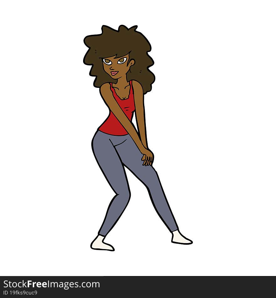 cartoon woman posing