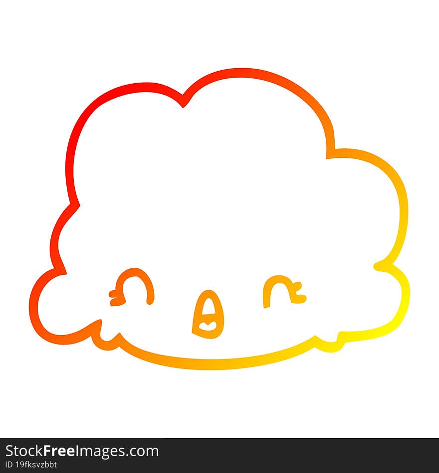 warm gradient line drawing cartoon cloud