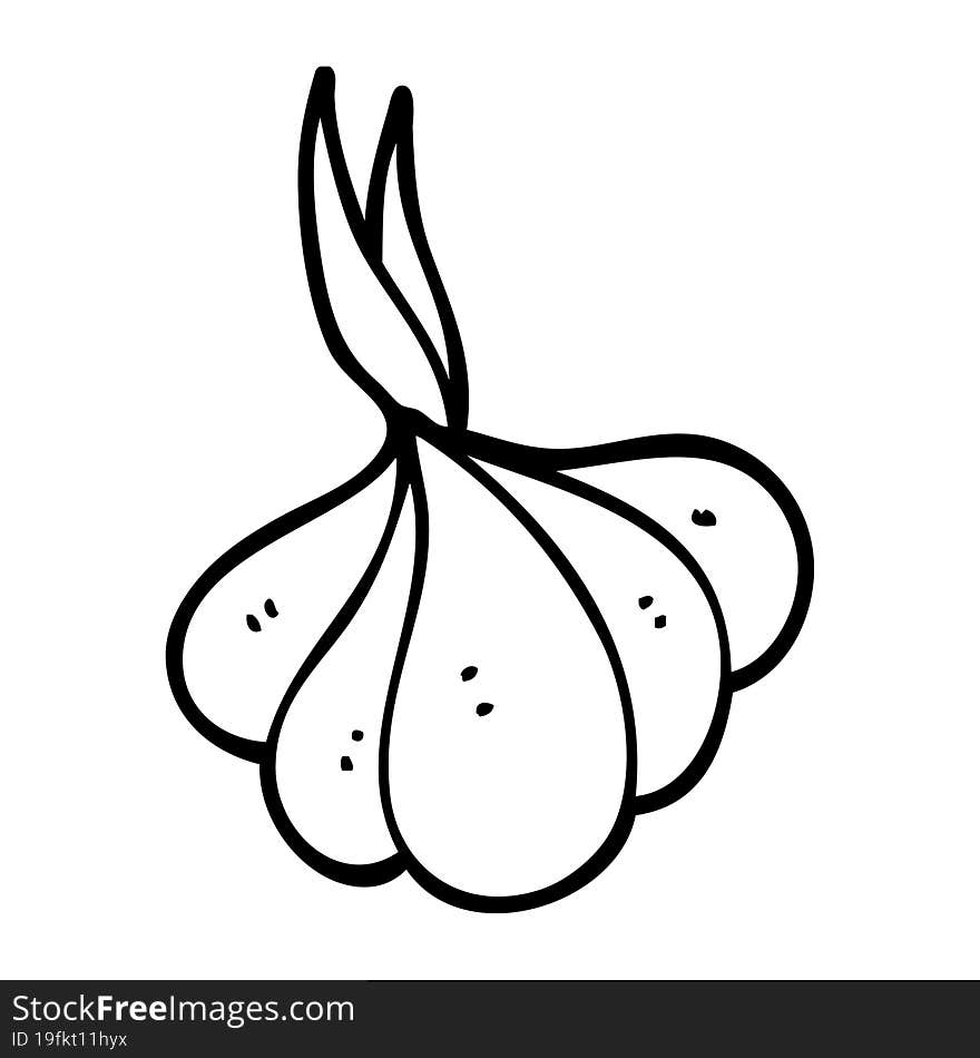 line drawing cartoon sprouting garlic