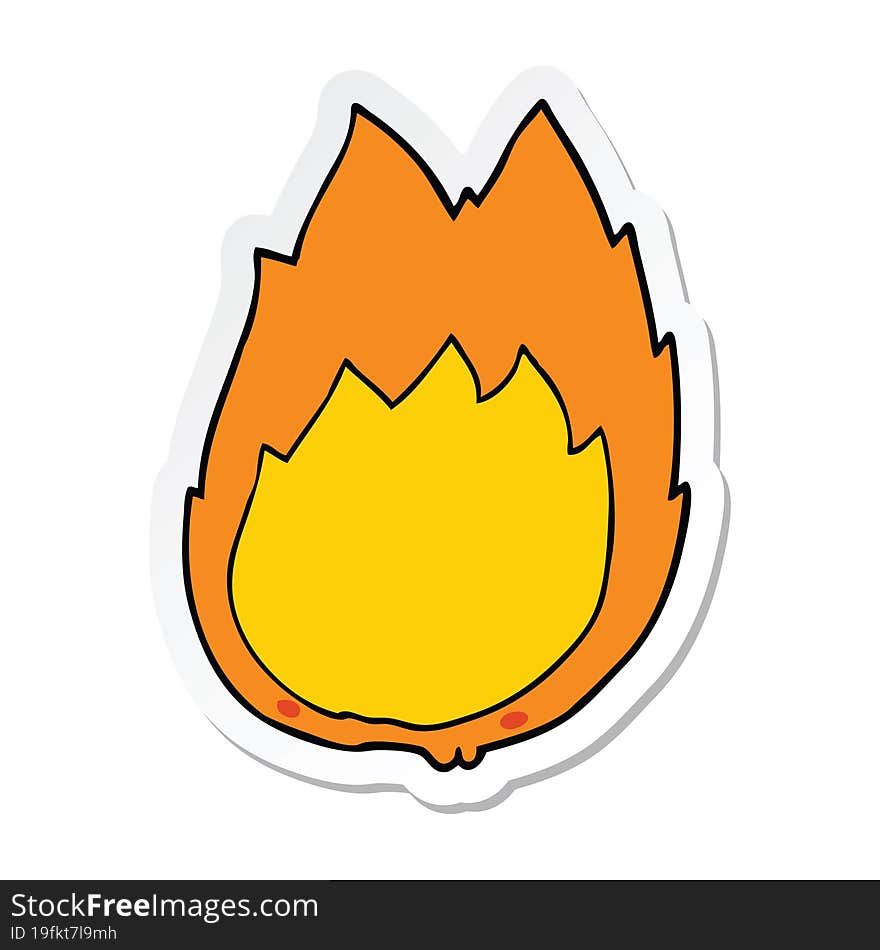 Sticker Of A Cartoon Flames