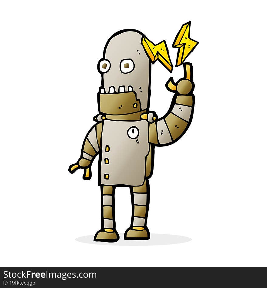 cartoon old robot