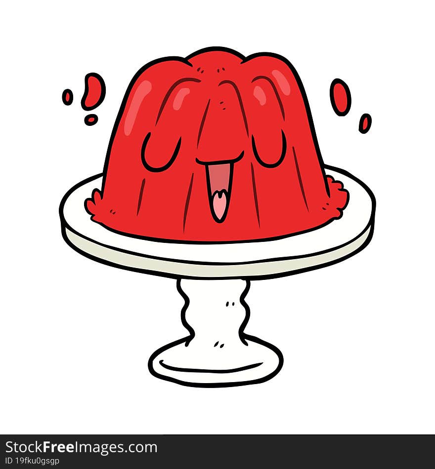 cartoon jelly on plate wobbling. cartoon jelly on plate wobbling