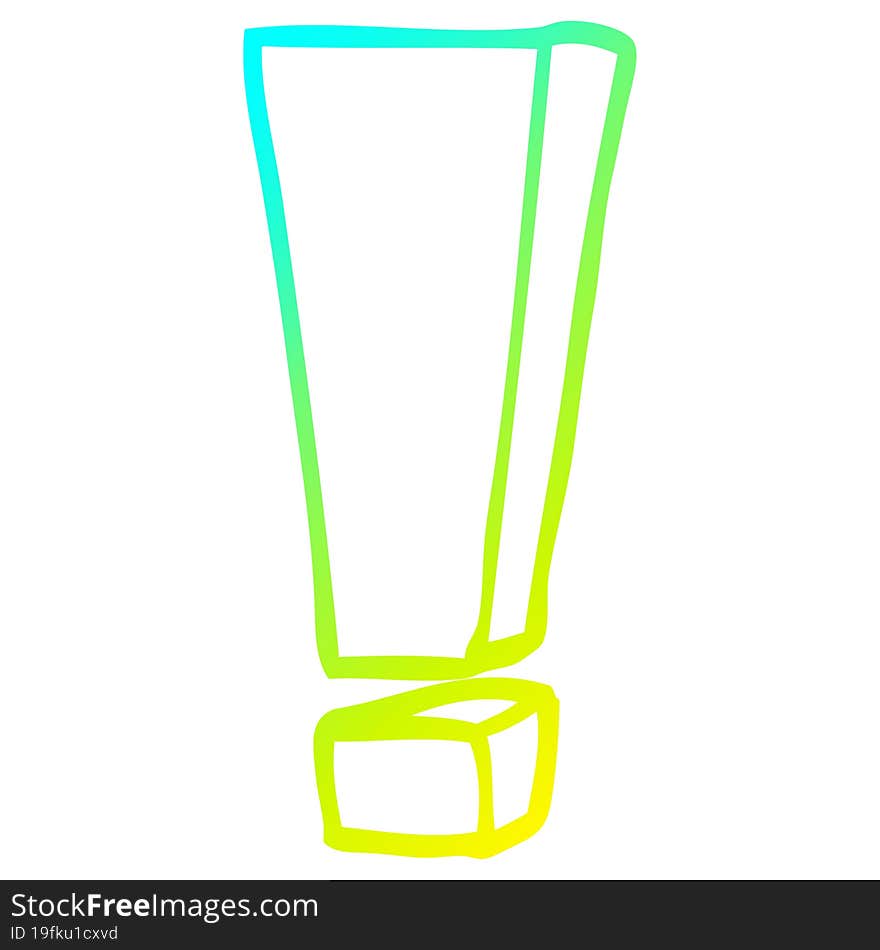 cold gradient line drawing cartoon exclamation mark