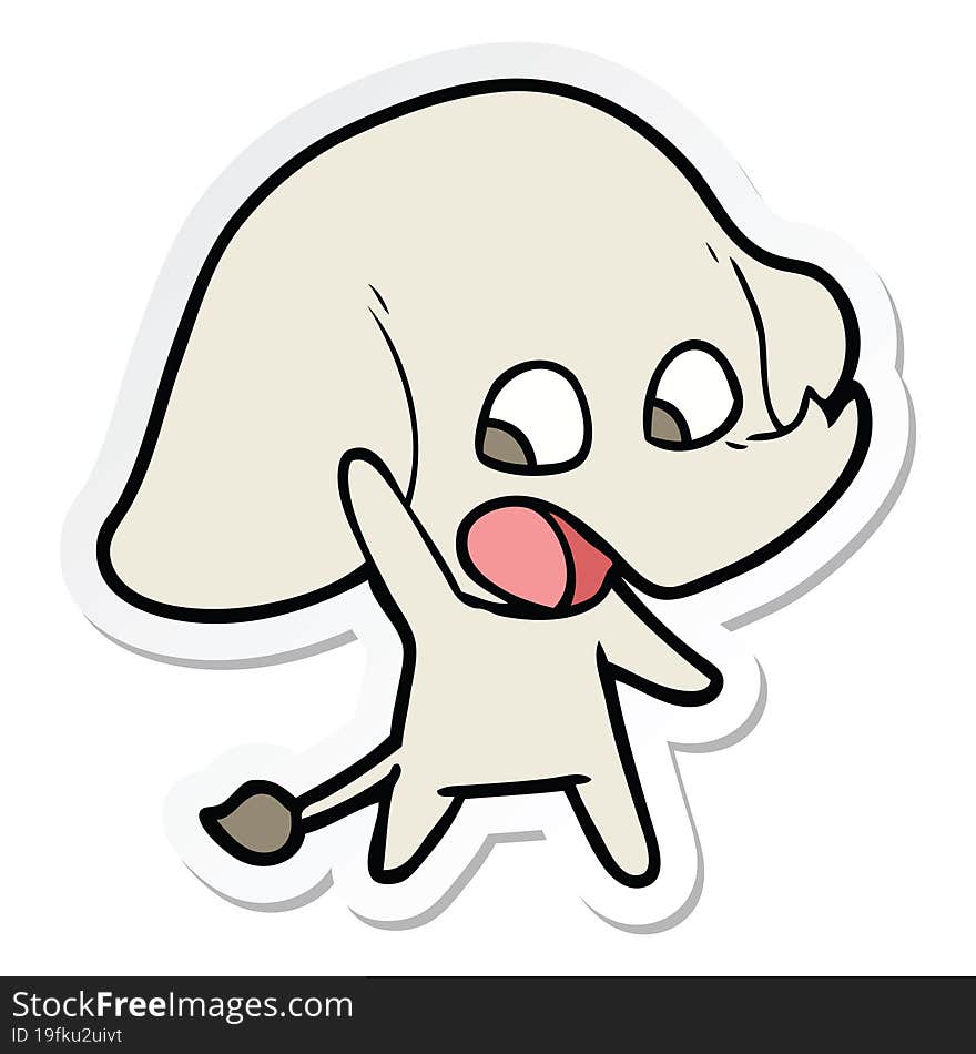 sticker of a cute cartoon elephant