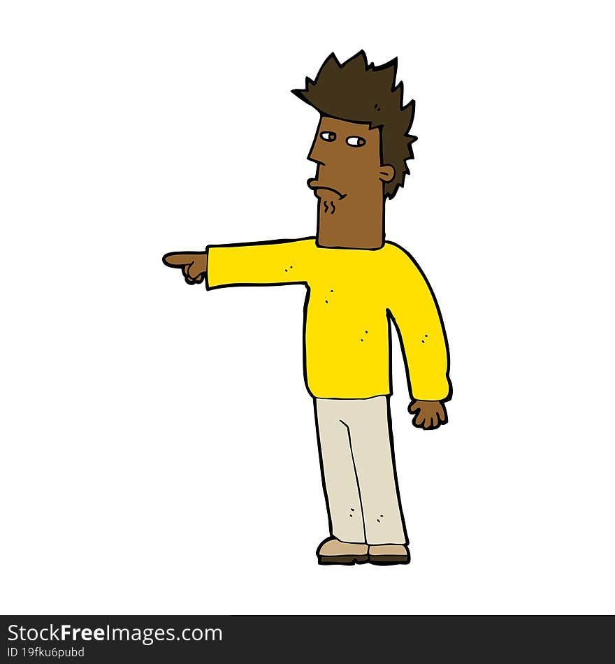 cartoon man pointing