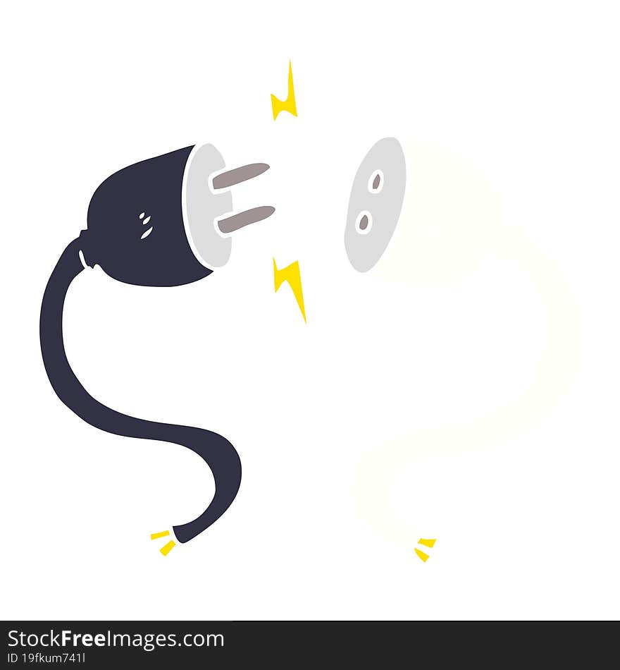 flat color style cartoon plug and socket