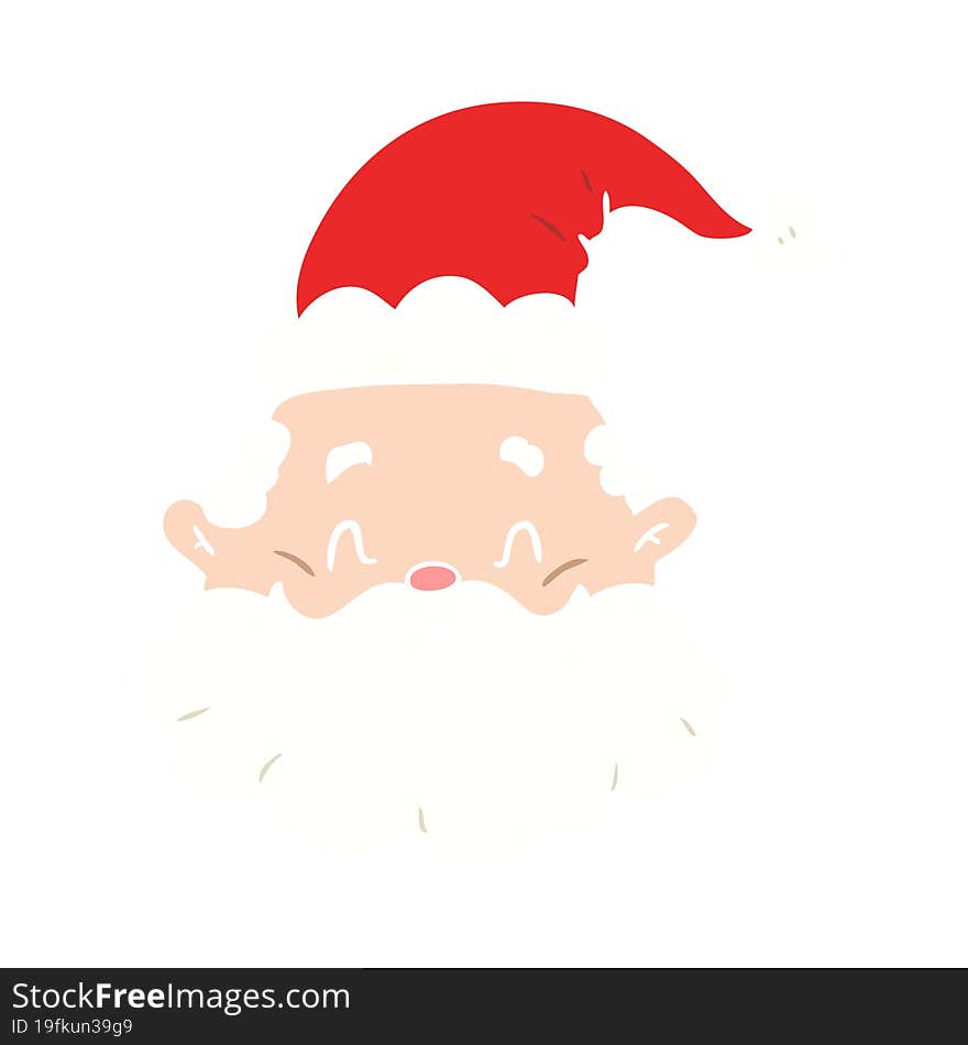 flat color style cartoon santa claus face