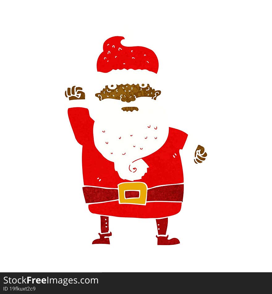 cartoon angry santa claus