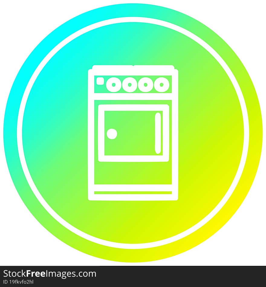 kitchen cooker circular in cold gradient spectrum