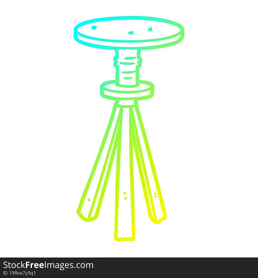 cold gradient line drawing cartoon stool