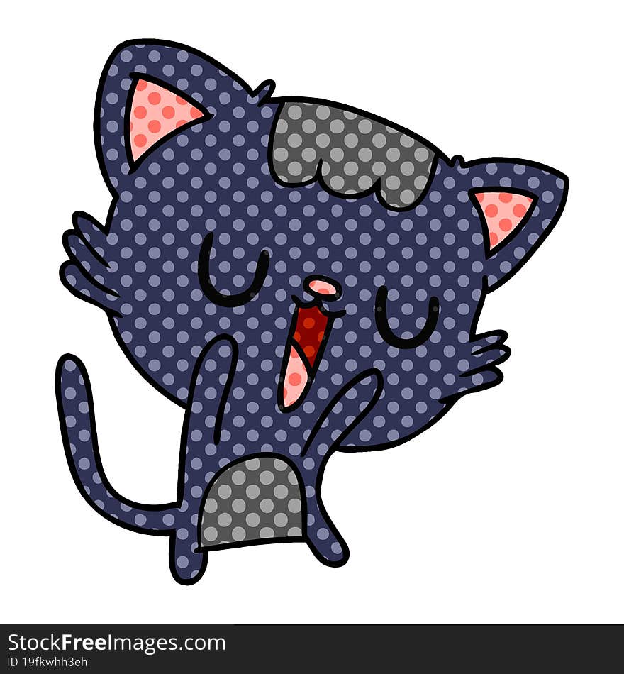 cartoon of cute kawaii cat