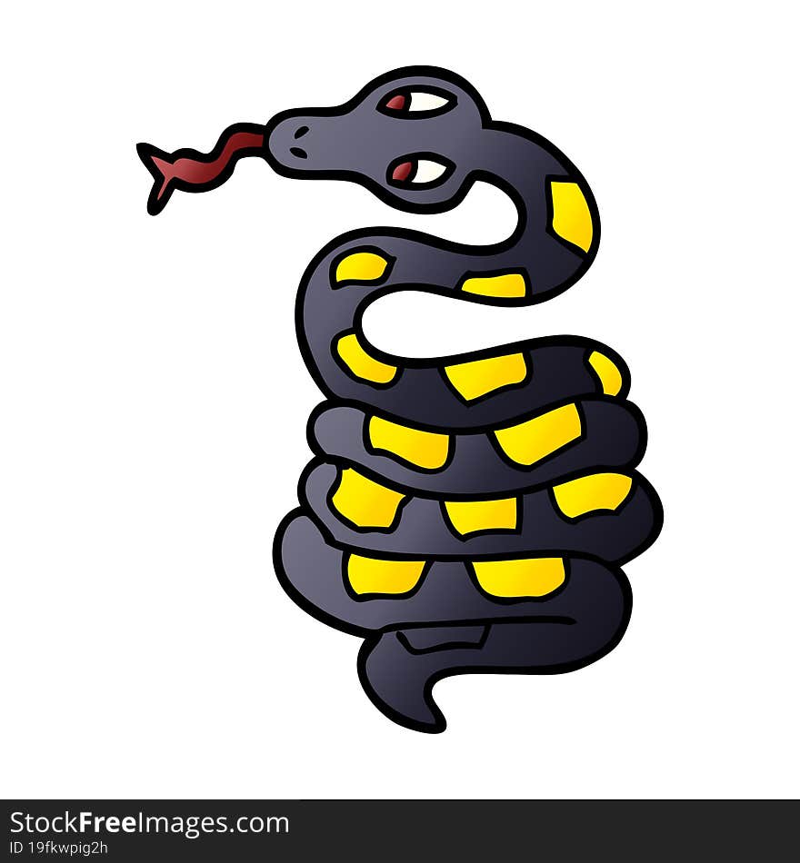 cartoon doodle poisonous snake