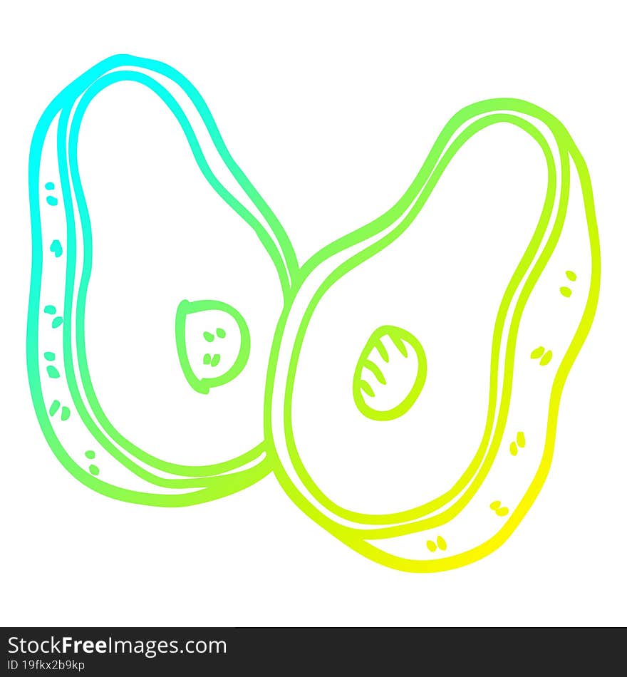 cold gradient line drawing carton avocado