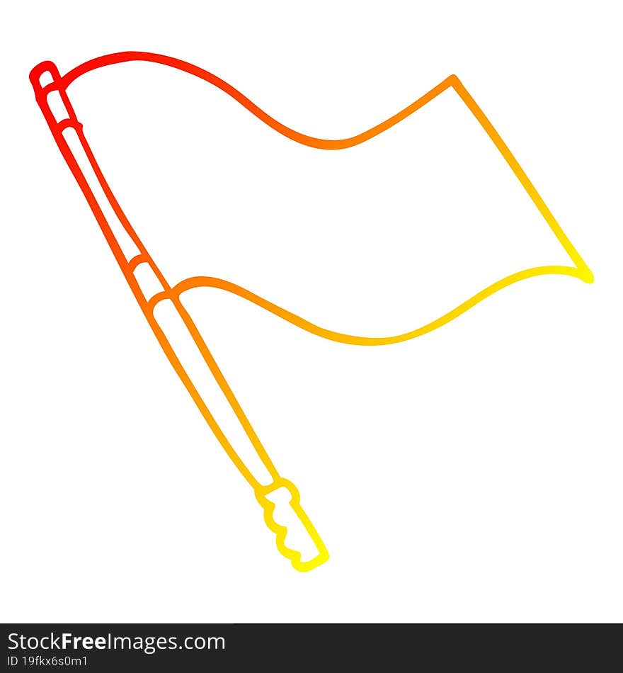 Warm Gradient Line Drawing Cartoon Flag