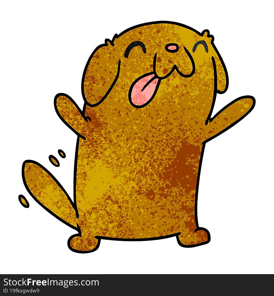 textured cartoon kawaii of a cute dog