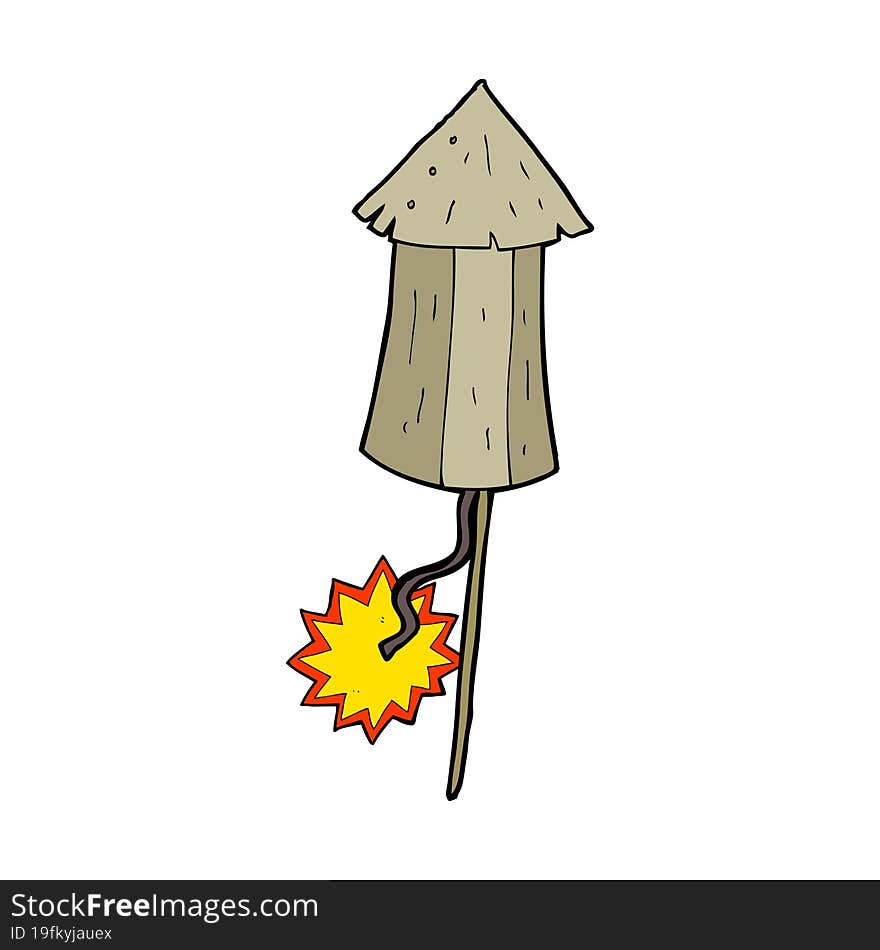 Cartoon Old Wooden Firework