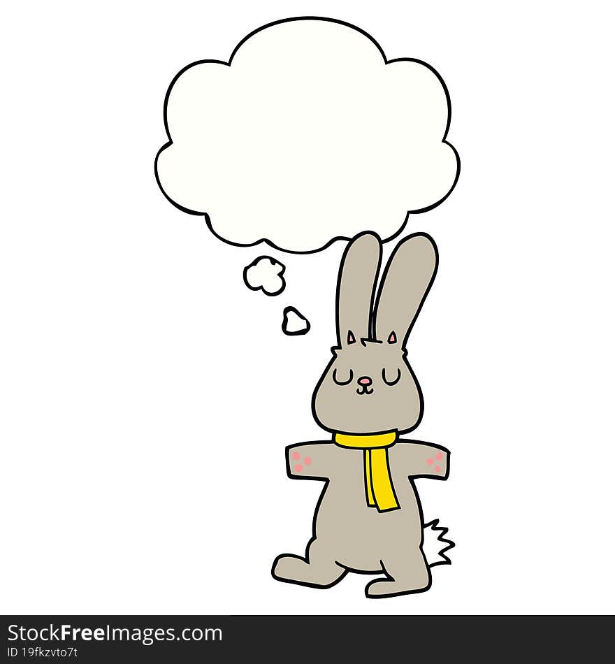 cartoon rabbit and thought bubble