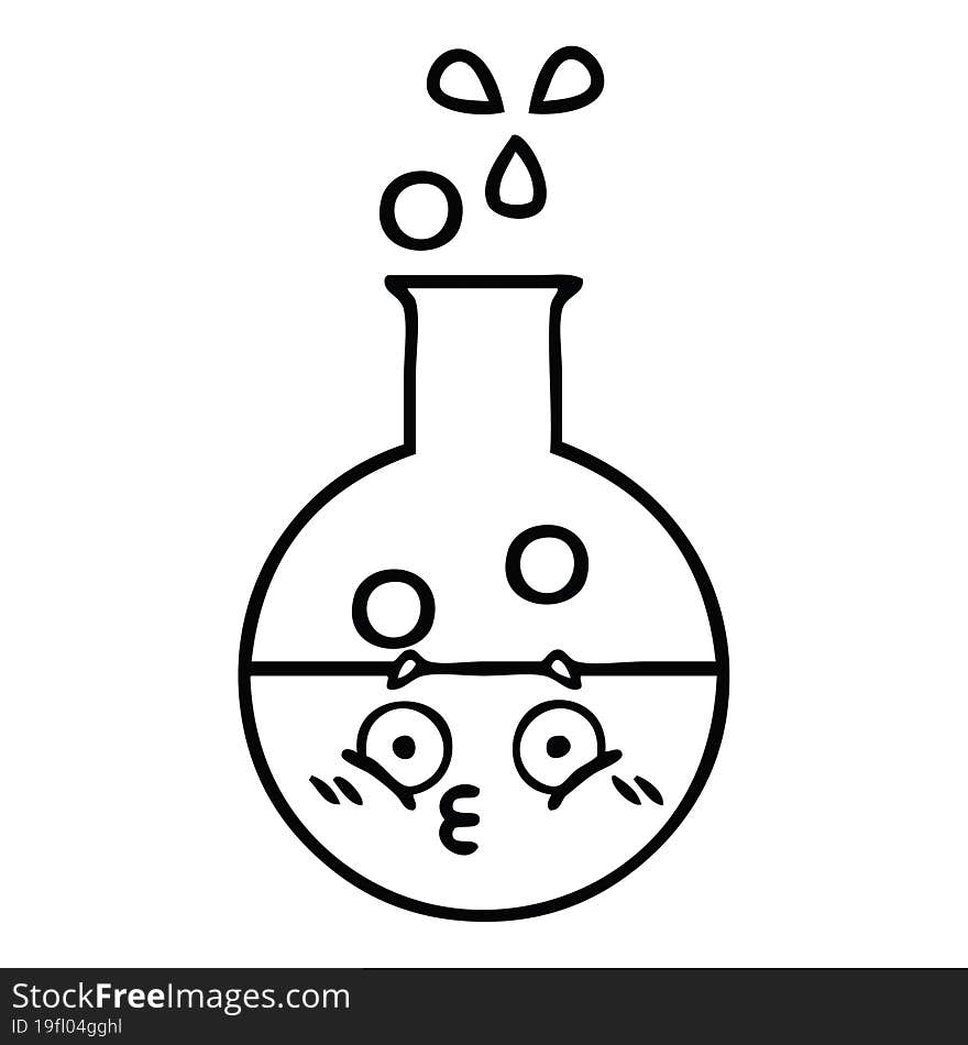 line drawing cartoon of a test tube