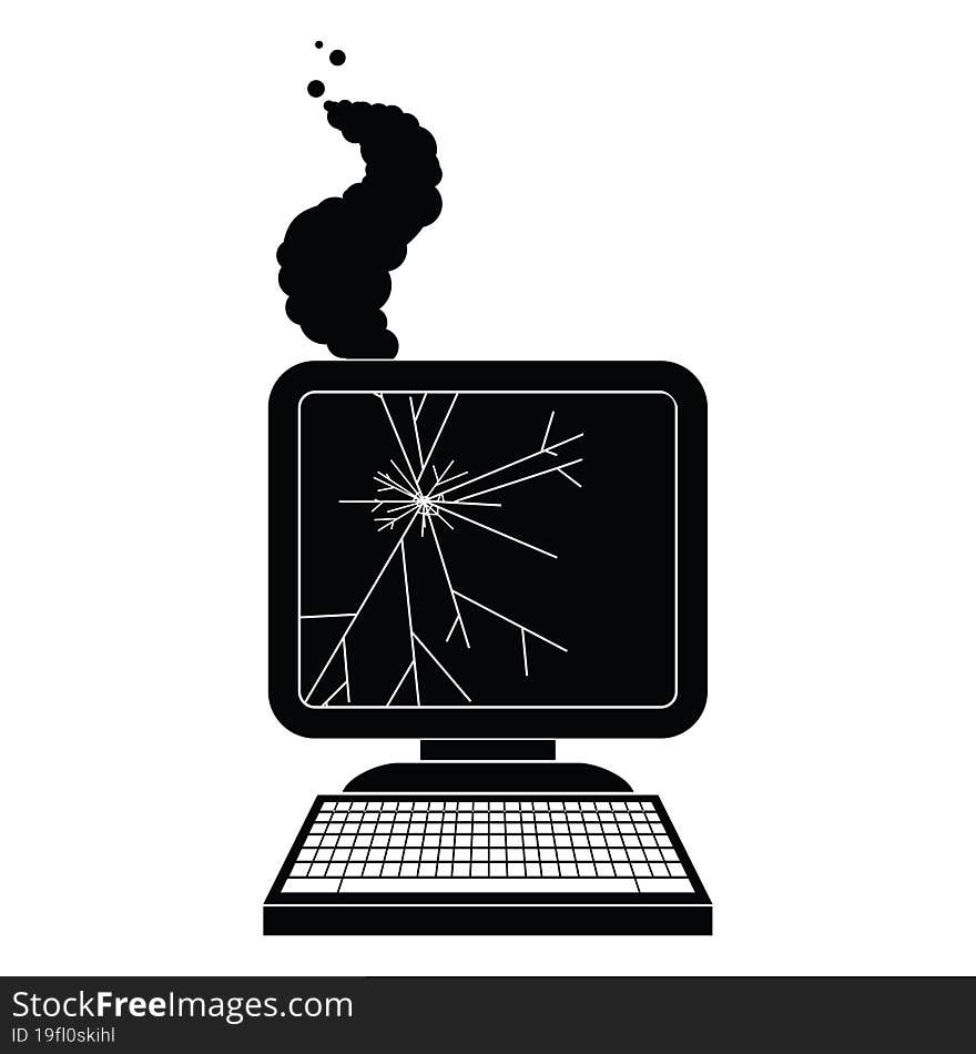 Broken Computer Graphic Icon