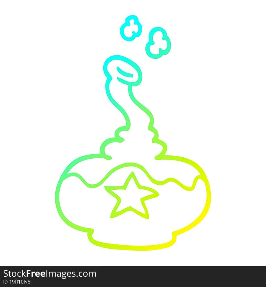 Cold Gradient Line Drawing Cartoon Potion